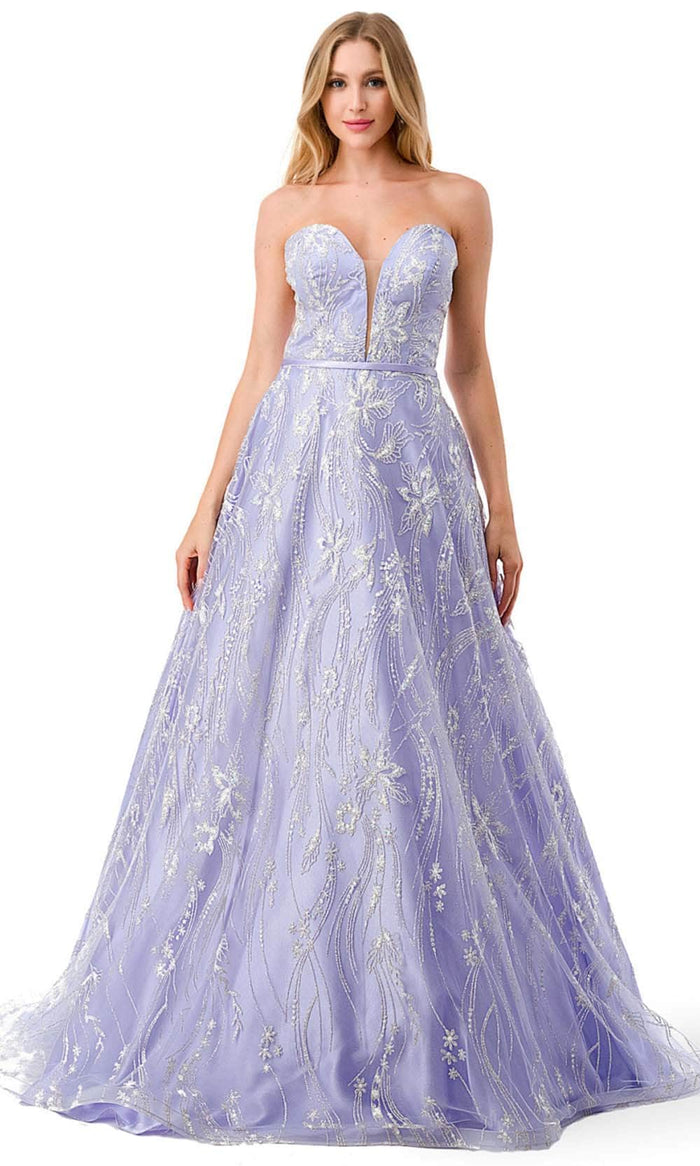Aspeed Design L2774B - Sweetheart Glitter Prom Dress Special Occasion Dress XS / Lilac