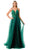 Aspeed Design L2782A - Appliqued Plunging V-Neck Evening Gown Special Occasion Dress XS / Hunter Green