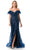 Aspeed Design L2786F - Ruffled Sleeve Embellished Evening Gown Special Occasion Dress XS / Navy