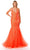 Aspeed Design L2807M - Illusion Corset Sequin Evening Gown Special Occasion Dress XS / Orange
