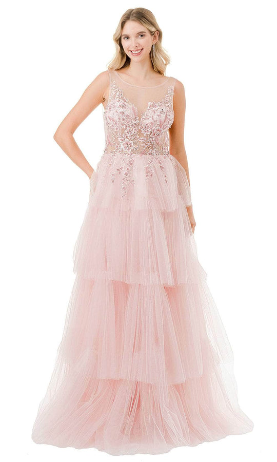Aspeed Design L2856A - Embroidered Illusion Prom Gown