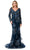 Aspeed Design M2768F - Floral Mermaid Evening Dress Special Occasion Dress XS / Navy