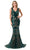 Aspeed Design M2803Y - Embellished Mermaid Evening Gown Special Occasion Dress S / Hunter Green