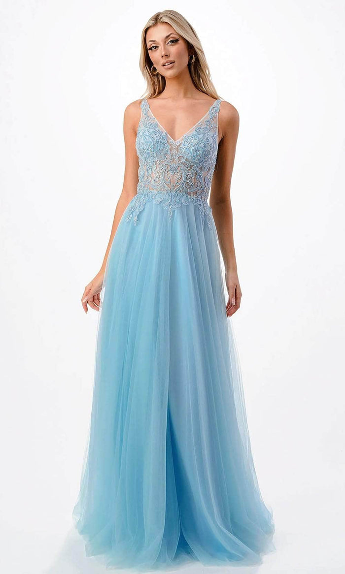 Aspeed Design P2108 - Illusion Embroidered Prom Dress Special Occasion Dress