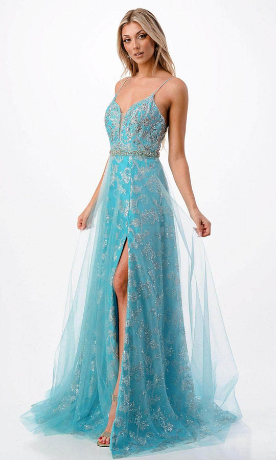 Aspeed Design P2203 - Sleeveless Beaded Evening Gown