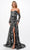 Aspeed Design P2304 - Glitter Print Evening Gown Evening Dresses XS / Black Silver