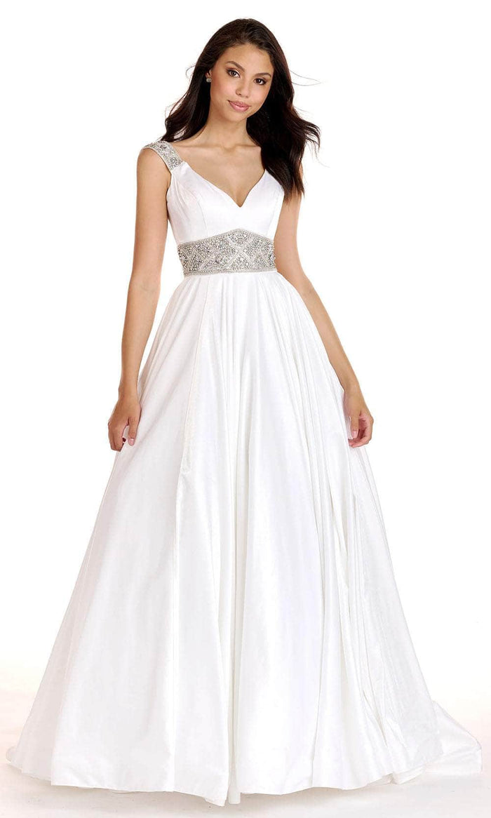 Ava Presley 27796 - Jeweled Waist Prom Dress Special Occasion Dress 00 / White