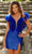 Ava Presley 28201 - Feathered V-Neck Cocktail Dress Special Occasion Dress 00 / Royal