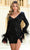 Ava Presley 28246 - Long Sleeve Feather Cuff Cocktail Dress Cocktail Dresses