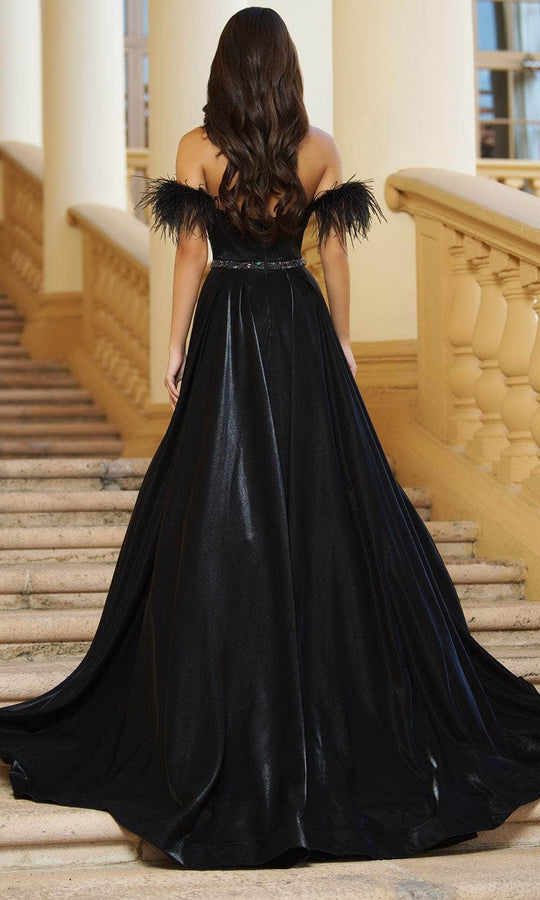 Ava Presley 28570 - Feather Off-Shoulder Ballgown