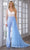 Ava Presley 28587 - Beaded One Shoulder Jumpsuit Special Occasion Dress 00 / White/Powder Blue