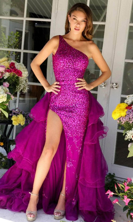 Ava Presley 29236 - Tiered Overskirt One Shoulder Prom Gown