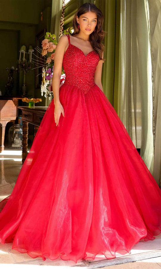 Ava Presley 29522 - V-Neck Basque Waist Ballgown