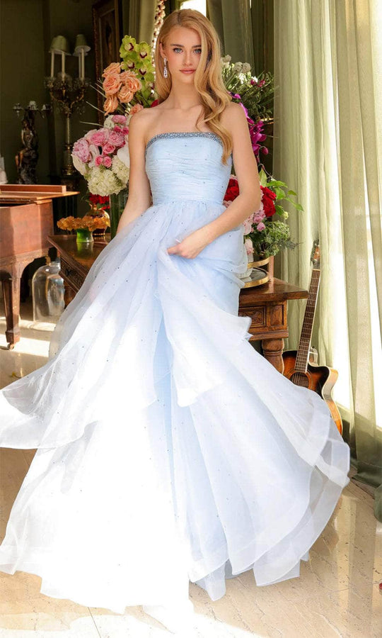 Ava Presley 29524 - Straight Neckline Layered Prom Gown
