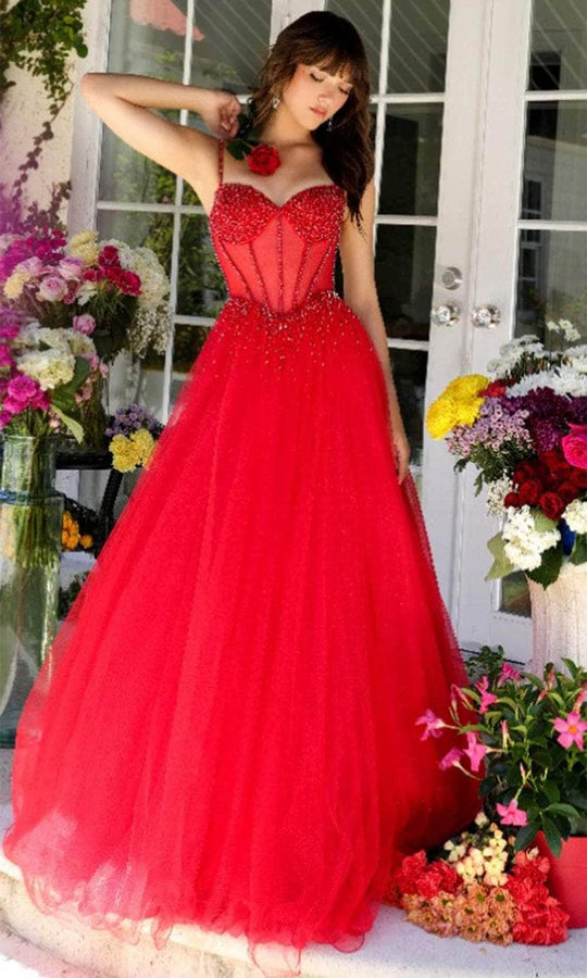 Ava Presley 29530 - Illusion Corset Spaghetti Straps Prom Gown