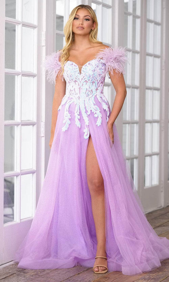 Ava Presley 39213 - Off Shoulder Sequin Prom Dress