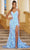 Ava Presley 39245 - Sleeveless V-Neck Prom Dress Special Occasion Dress 00 / Iridescent Light Blue