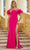 Ava Presley 39268 - Feather Sleeve Prom Dress with Slit Special Occasion Dress 00 / Hot Pink