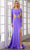 Ava Presley 39308 - Long Sleeve Cutout Prom Gown Special Occasion Dress 00 / Purple