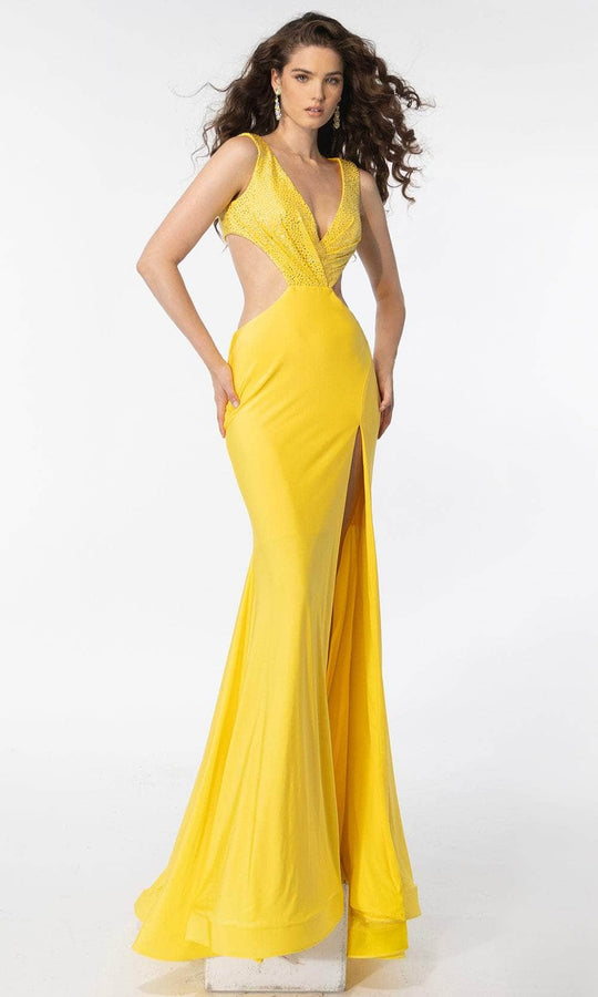 Ava Presley 39309 - Glittered Plunging V-Neck Prom Gown