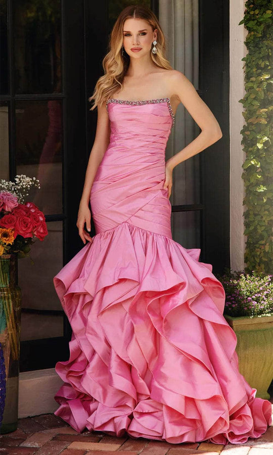 Ava Presley 40068 - Scoop Ruffled Mermaid Prom Gown