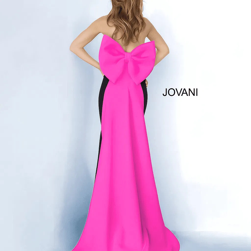 Jovani - 12020 Strapless Trumpet Dress With Bow Back Detail 2 / Black/Fuchsia - Shop Jovani dresses on Couture Candy at CoutureCandy.com Jovani - 12020 Strapless Trumpet Dress With Bow Back Detail 2 / Black/Fuchsia - Shop Jovani dresses on Couture Candy at CoutureCandy.com