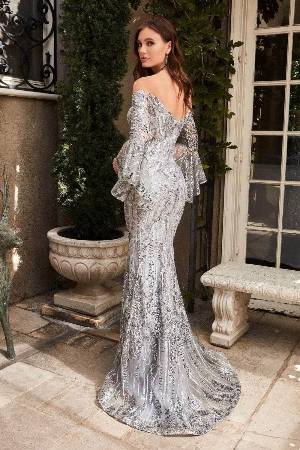Bell Sleeve Embroidered Evening Gown – Couture Candy