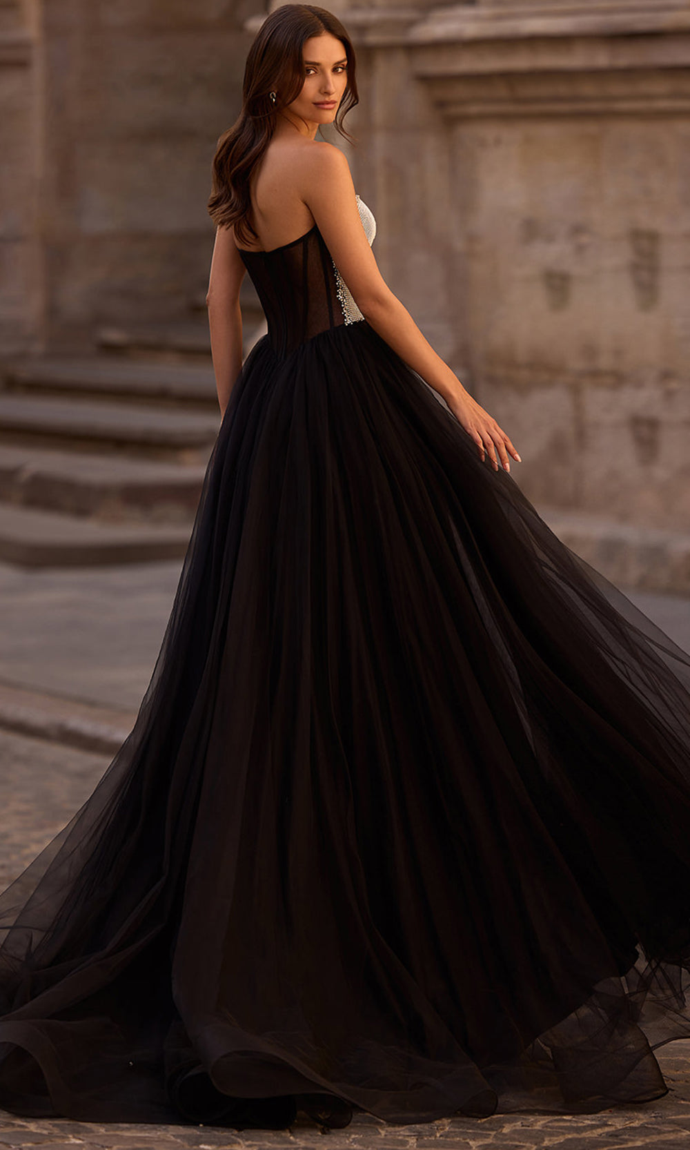 La Femme 32704 - Long Rhinestone/Tulle A-Line Dress - Embellished ...