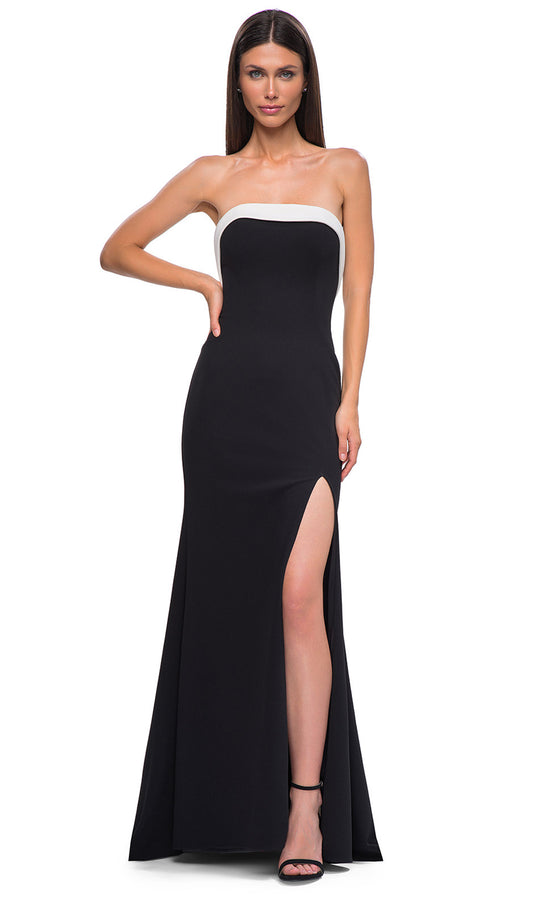 La Femme 32808 - Strapless with High Slit Prom Gown