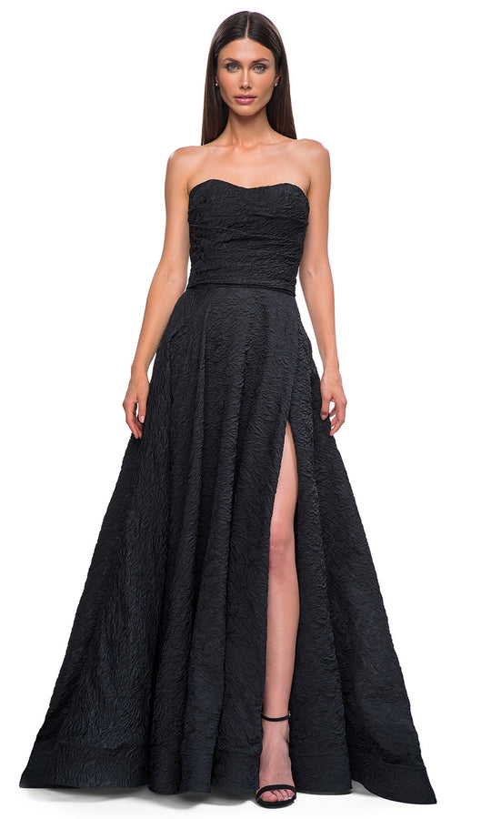 La Femme 32893 - Sweetheart Neckline Jacquard Prom Gown