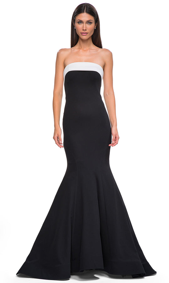 La Femme 32914 - Elegant Wrap-Around Trim Mermaid Prom Gown