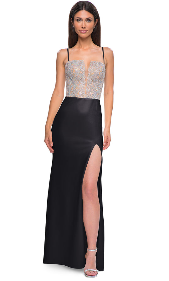 La Femme 32930 - Rose Detailed Sleeveless Prom Gown