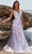 Blush by Alexia Designs 12113 - Plunging V-Neck Godets Prom Gown Prom Dresses 0 / Lilac/Multi