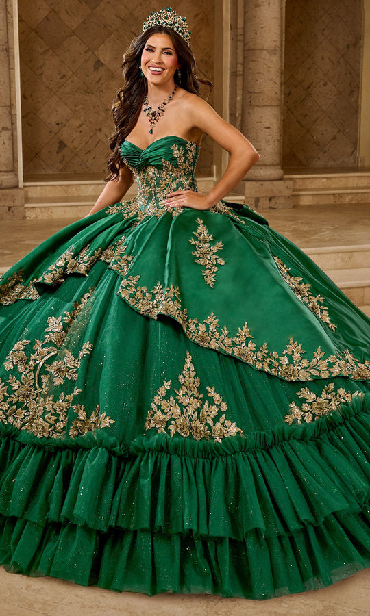 Rachel Allan RQ5010 - Gold Embroidered Knotted Sweetheart Gown