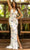 Butterfly Appliqued Sheath Prom Gown 3901 Prom Dresses 000 / Ivory Multi