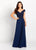 Cameron Blake - 119641 Embellished V-Neck Prom Gown Prom Dresses 6 / Berry