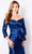 Cameron Blake 221686 - Quarter Sleeve Pleated Formal Gown Mother of the Bride Dresses 12 / Navy