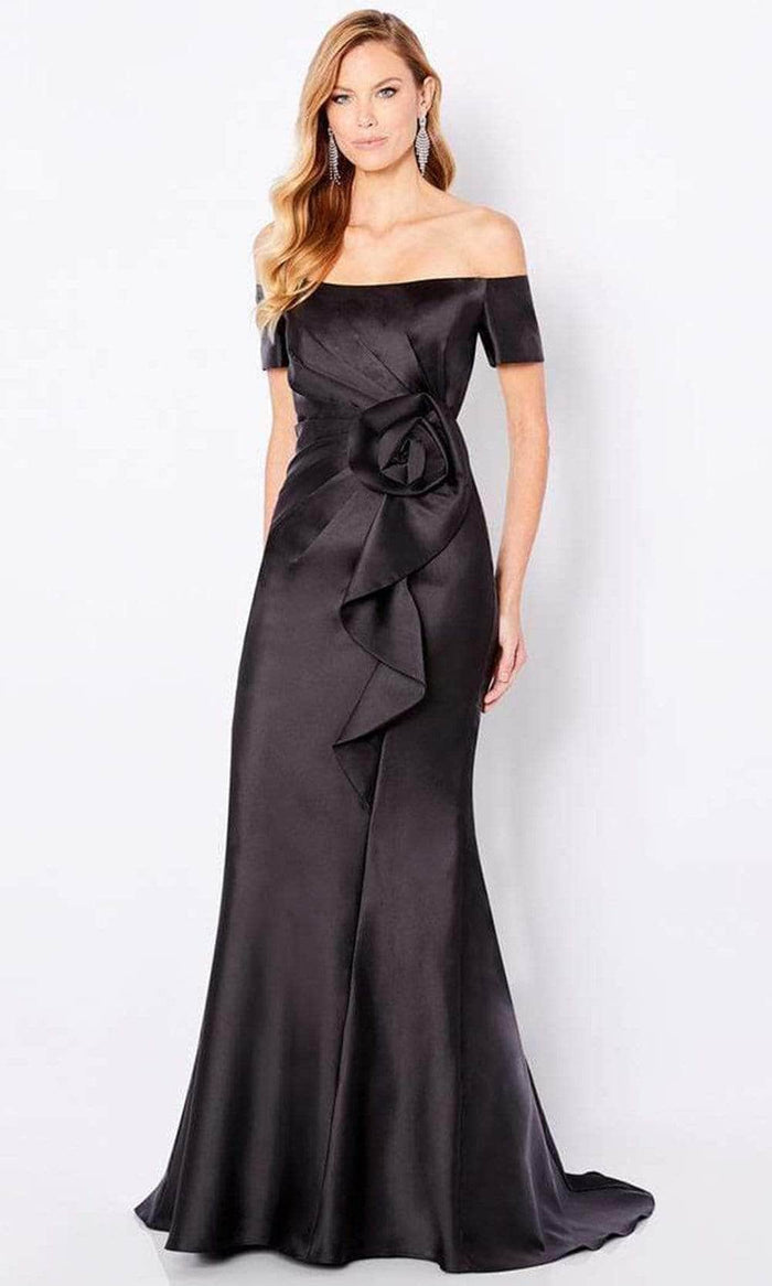 Cameron Blake 221693 - Short Sleeve Mikado Formal Gown Mother of the Bride Dresses 4 / Black