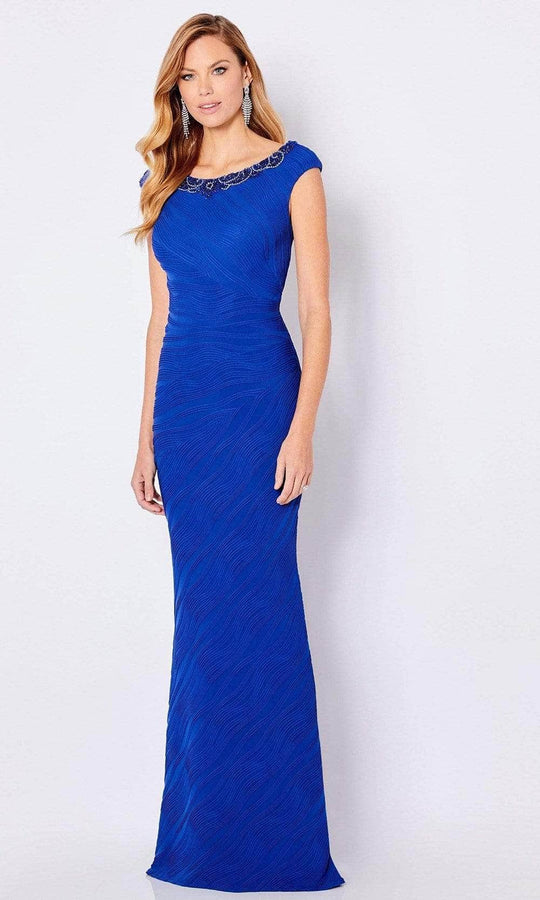 Cameron Blake - 221695 Beaded Cap Sleeve Evening Dress