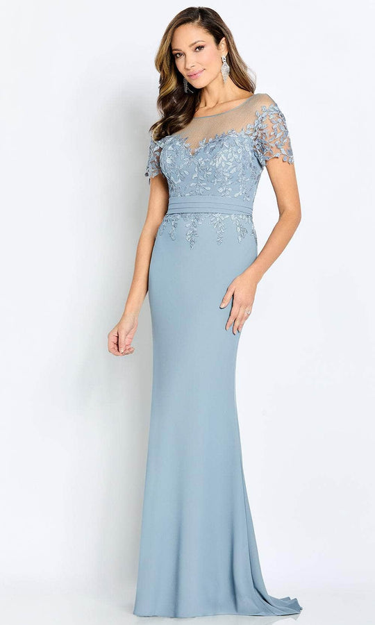 Cameron Blake CB111 - Illusion Bateau Lace Evening Gown