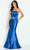 Cameron Blake CB134 - Pleated Bodice Mermaid Evening Gown Evening Dresses 12 / Sapphire