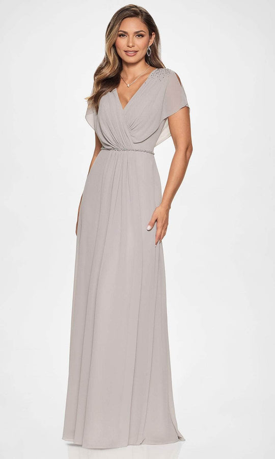 Cameron Blake CB203 - Chiffon V-Neck A-Line Gown