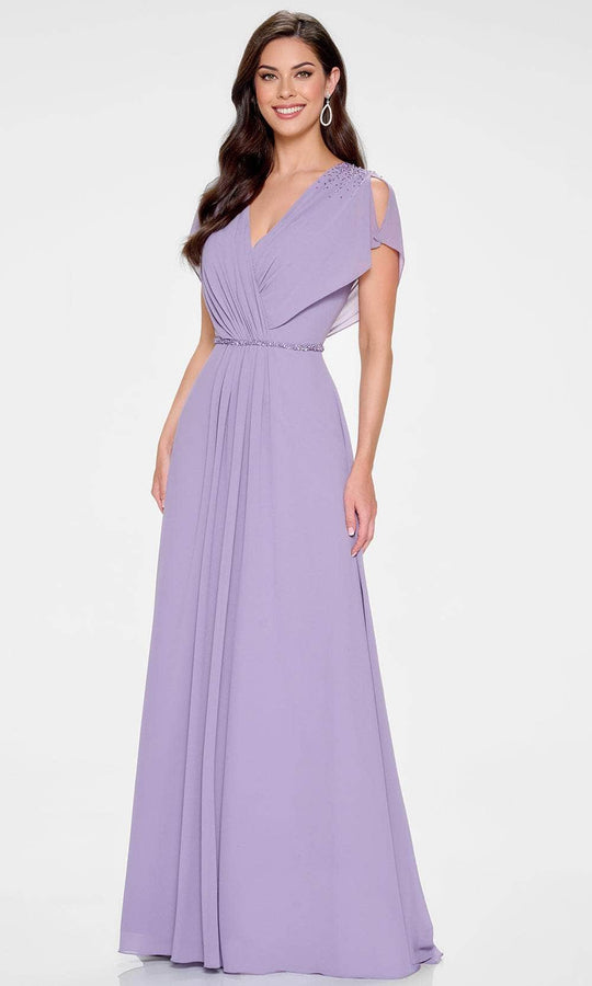 Cameron Blake CB203 - Surplice V-Neck Chiffon A-Line Gown