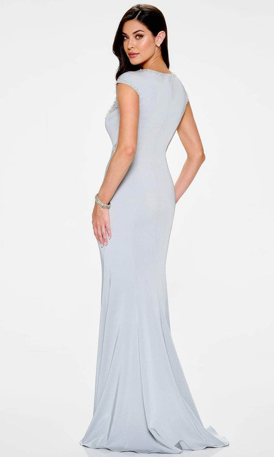 Cameron Blake CB204 - Cap Sleeve Sheath Evening Gown