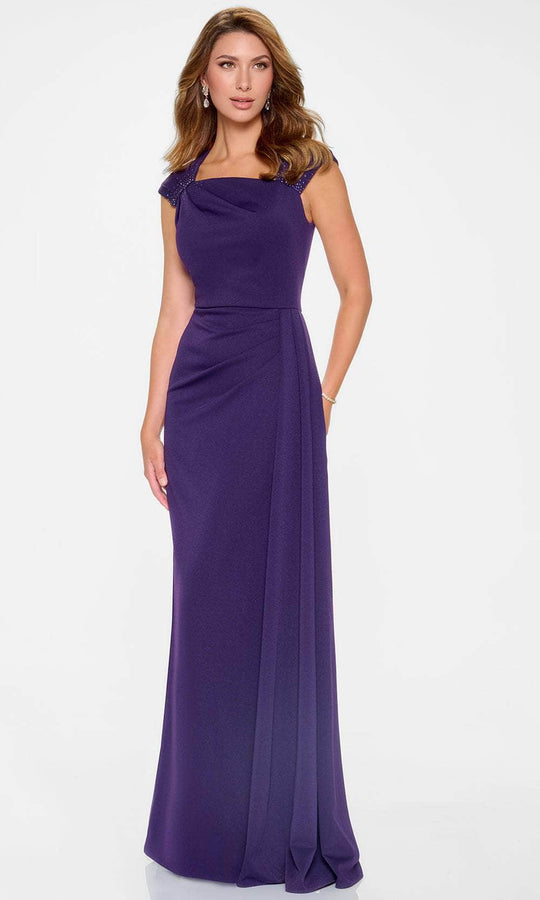 Cameron Blake CB205 - Cap Sleeve Beaded Sheath Gown