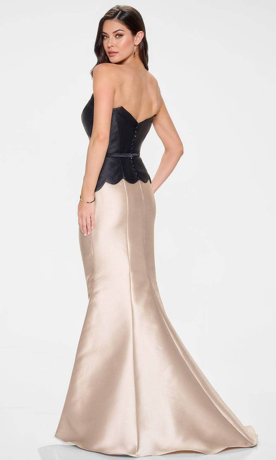 Cameron Blake CB206 - Strapless Mikado Mermaid Gown with Peplum