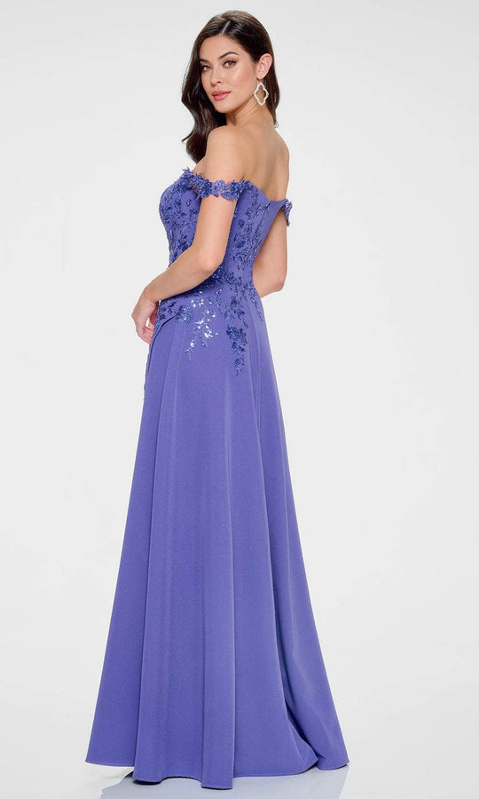 Cameron Blake CB211 - Off-Shoulder Sequin Embroidered Gown