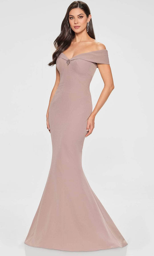Cameron Blake CB212 - Off Shoulder Crepe Mermaid Gown