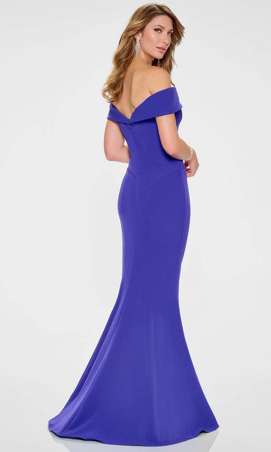 Cameron Blake CB212 - Off Shoulder Crepe Mermaid Gown