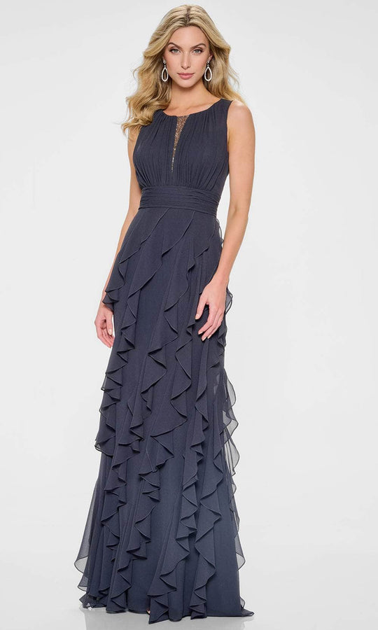 Cameron Blake CB213 - Sleeveless Ruffle A-Line Evening Dress